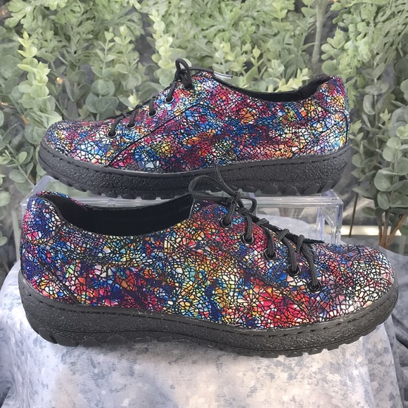 V-Italia Dark Mosaic Leather Oxford Round Toe Walkers WMS 5.5/6 (EUR36)✨VGUC✨ - Picture 4 of 10